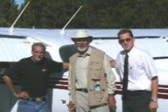 Derek Pitman (3rd)
with manager of a fishing resort and the
young pilot. All in the Canadian
Rockies. Pics Received April 2011
