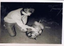 31_John_Wells_with_dog_-_in_transit_billet_at_RAF_Houston_en-route_to_Fort_William_1962-245x250-255x175