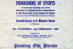 Passing Ou Parade
Programme 4th Entry