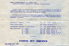 Passing Ou Parade
Programme 4th Entry