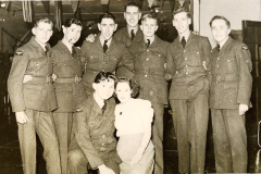 From the left, F Sawyer, R C Carter, Ron 
Cooper, Ian Dunn, John Higgs, JJ, Roy 
Bames. In the front, with the girl, is J 
Bradbury
