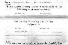RSA Certificate Awarded To An Admin
Apprentice In 1958 - RAF Hereford