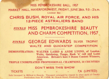 Astralaires Miss Pembrokeshire 1957 invitation
